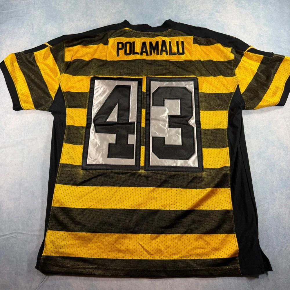 Nike Pittsburgh Steelers Jersey Mens 48 Yellow Excellent Polamalu 43 Bumblebee